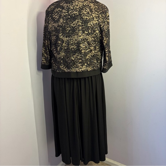 R & M Richards Black Dress with Lace Jacket, Excellent, Size 16 - Picture 4 of 15